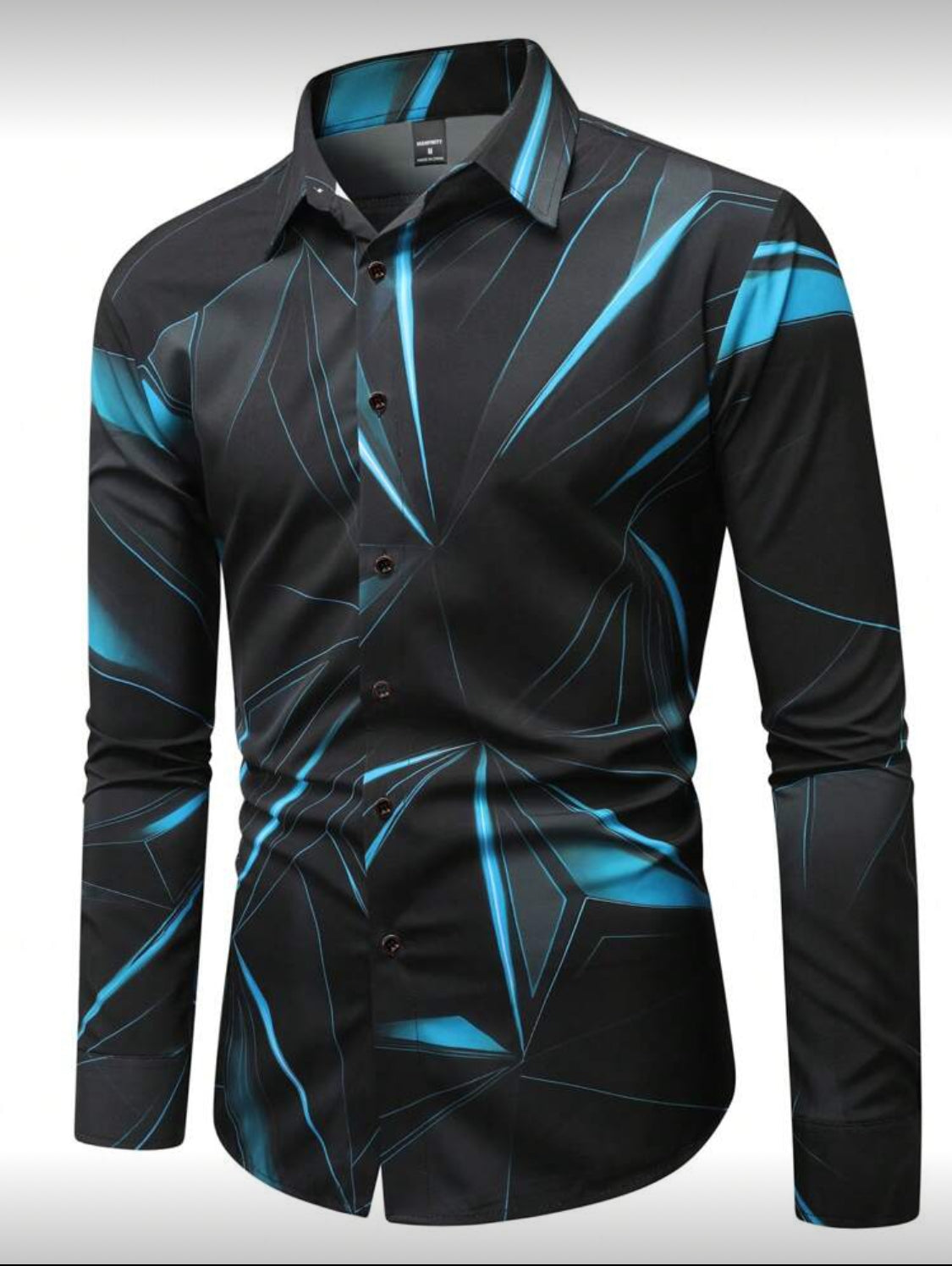 Men’s Slim Fit Geometric Pattern Dress Shirt