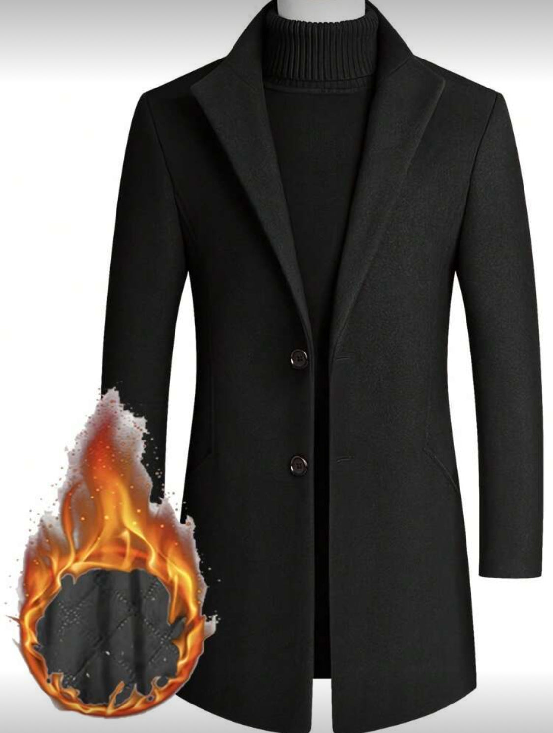 Men’s Thermal Wool Blend Overcoat