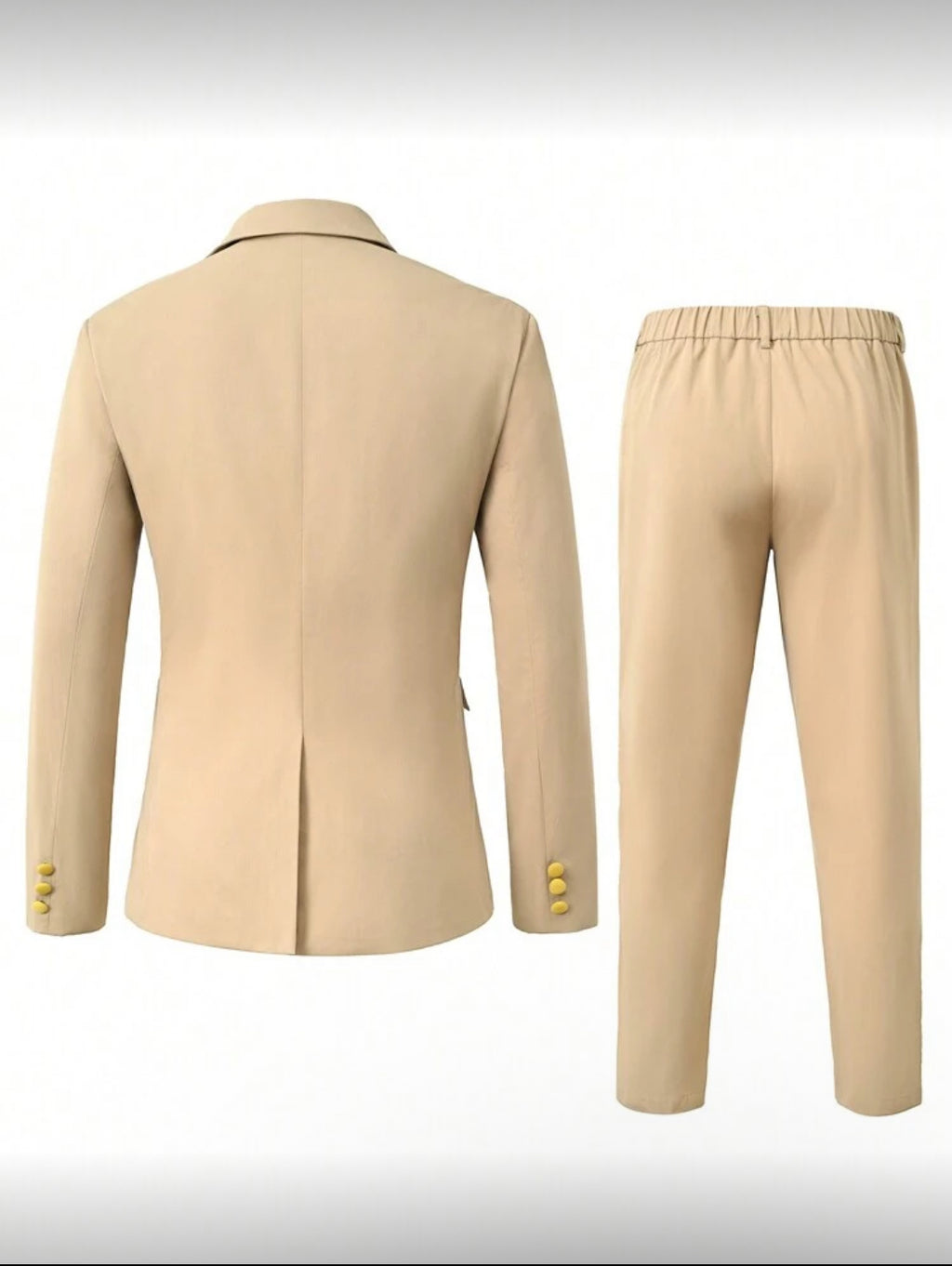 Beige & Yellow Accent Modern Suit