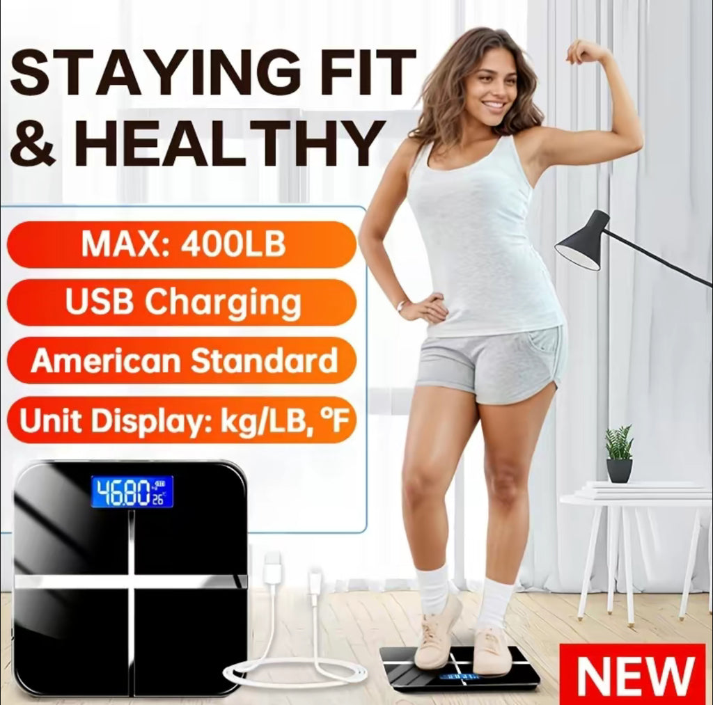High-Definition Digital Bathroom Scale – Large LED Display, 396 lb Capacity