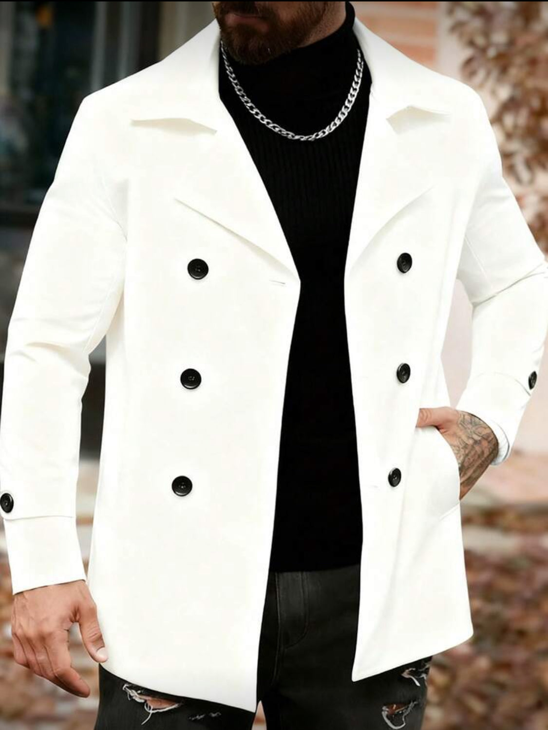 Men’s Classic Double-Breasted Peacoat