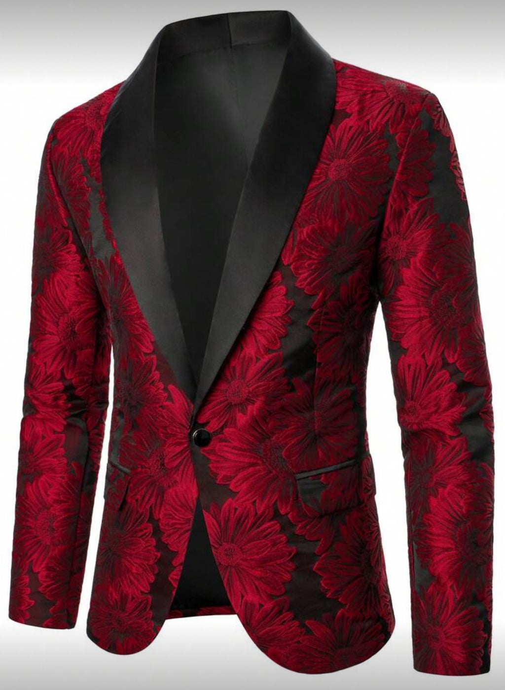 ELi’S Collection – Men’s Luxury Blue Floral Tuxedo Blazer