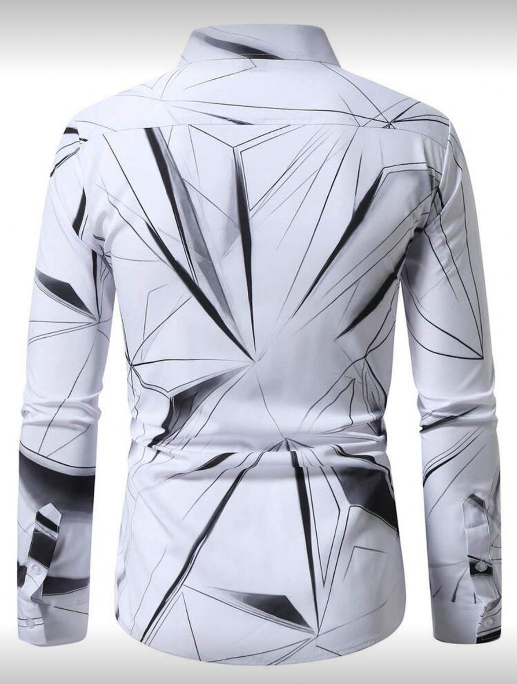 Men’s Slim Fit Geometric Pattern Dress Shirt