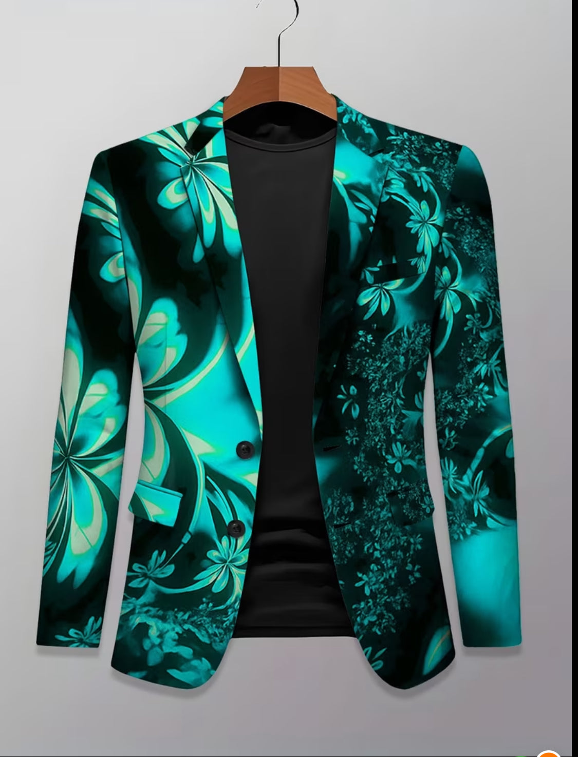 Emerald Bloom Luxury Floral Blazer
