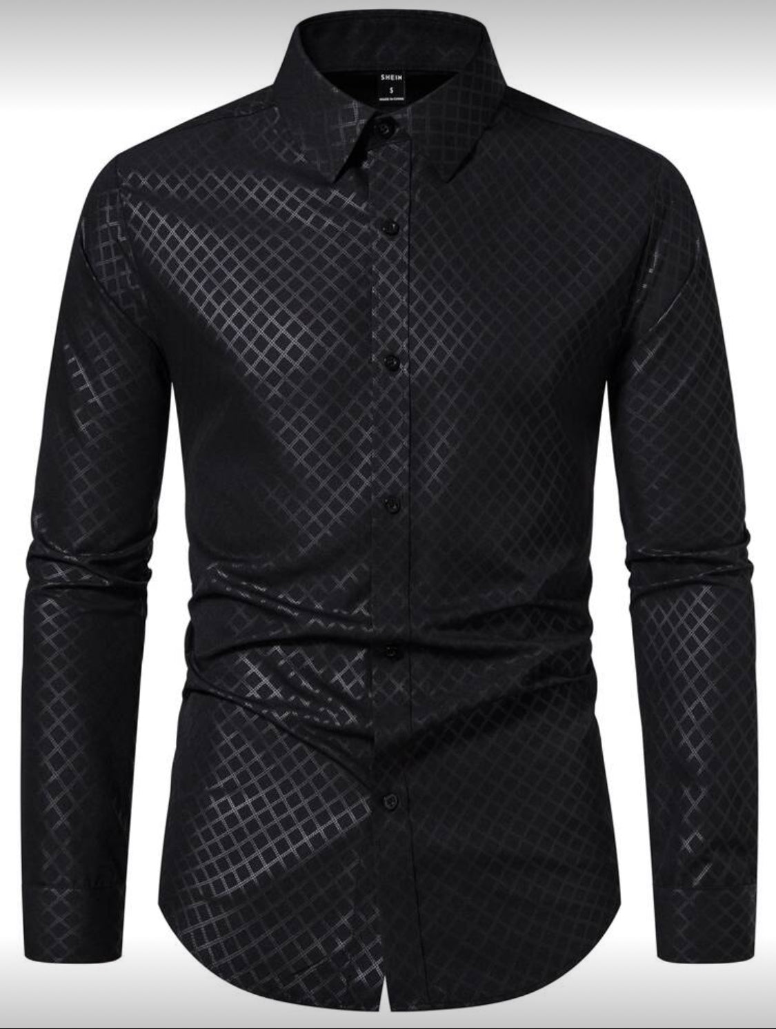 Modern Textured Slim-Fit Button-Up Shirt