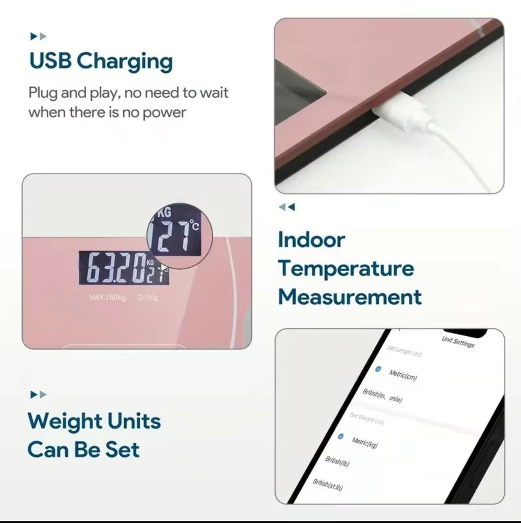 High-Definition Digital Bathroom Scale – Large LED Display, 396 lb Capacity