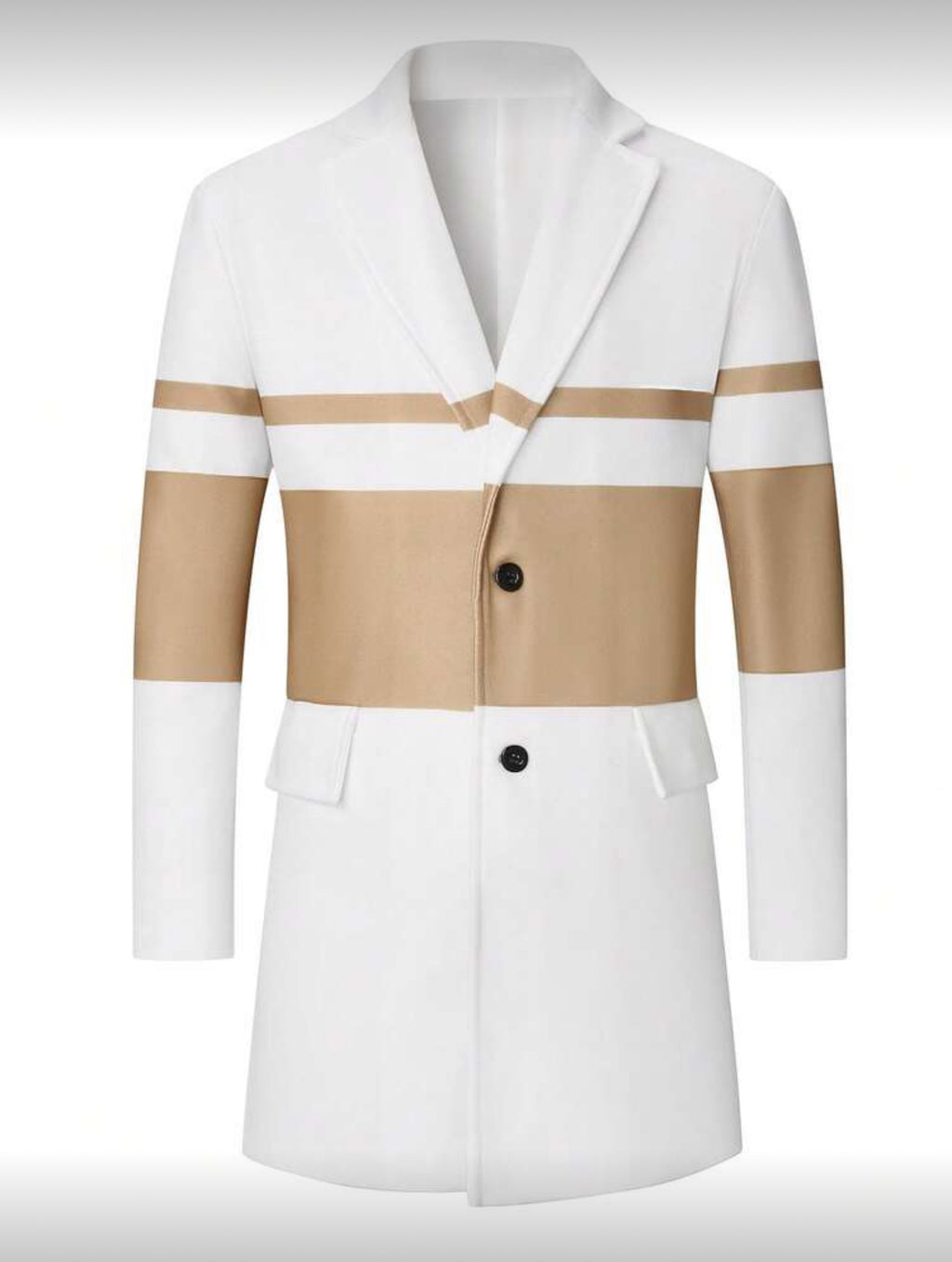 Men’s Modern Contrast Long Coat