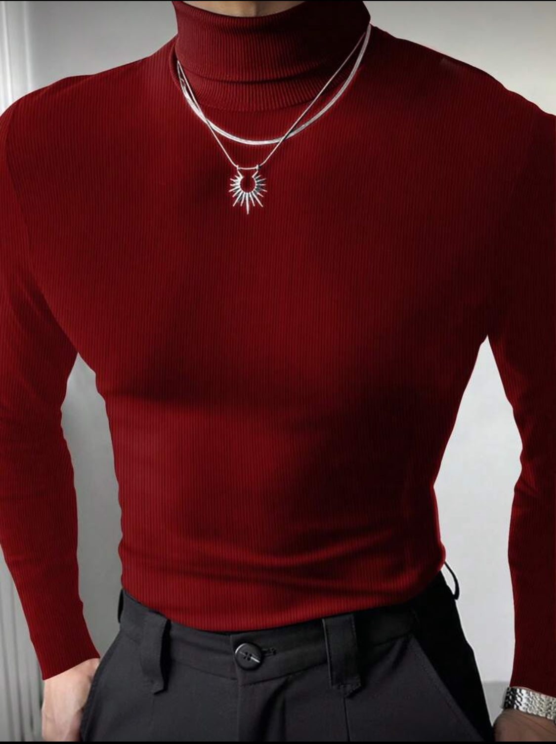Men’s Slim Fit Ribbed Turtleneck Sweater