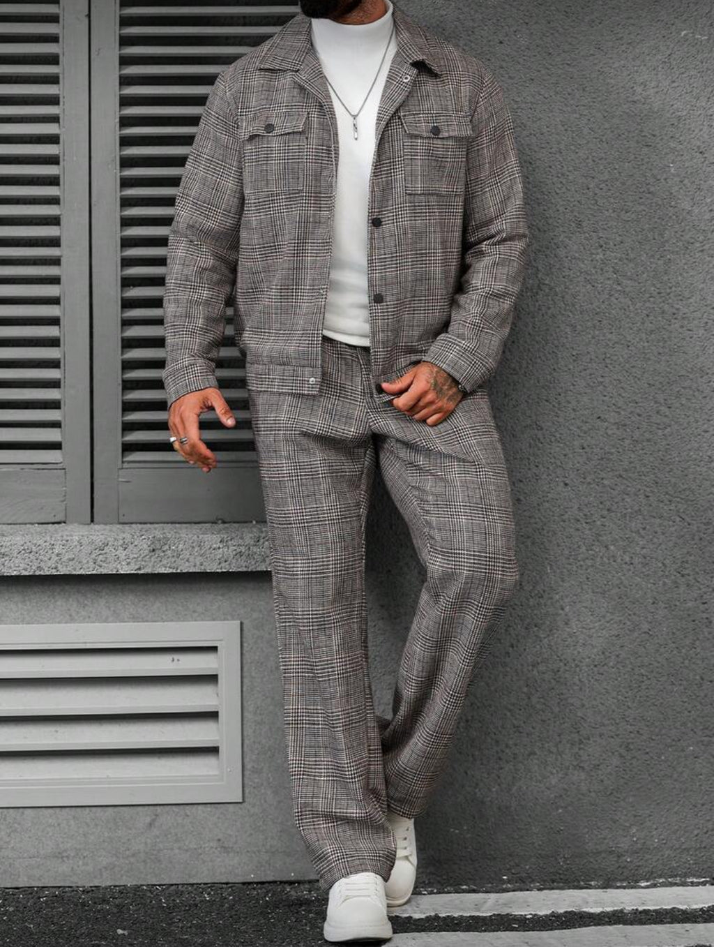 Men’s Classic Plaid Two-Piece Set