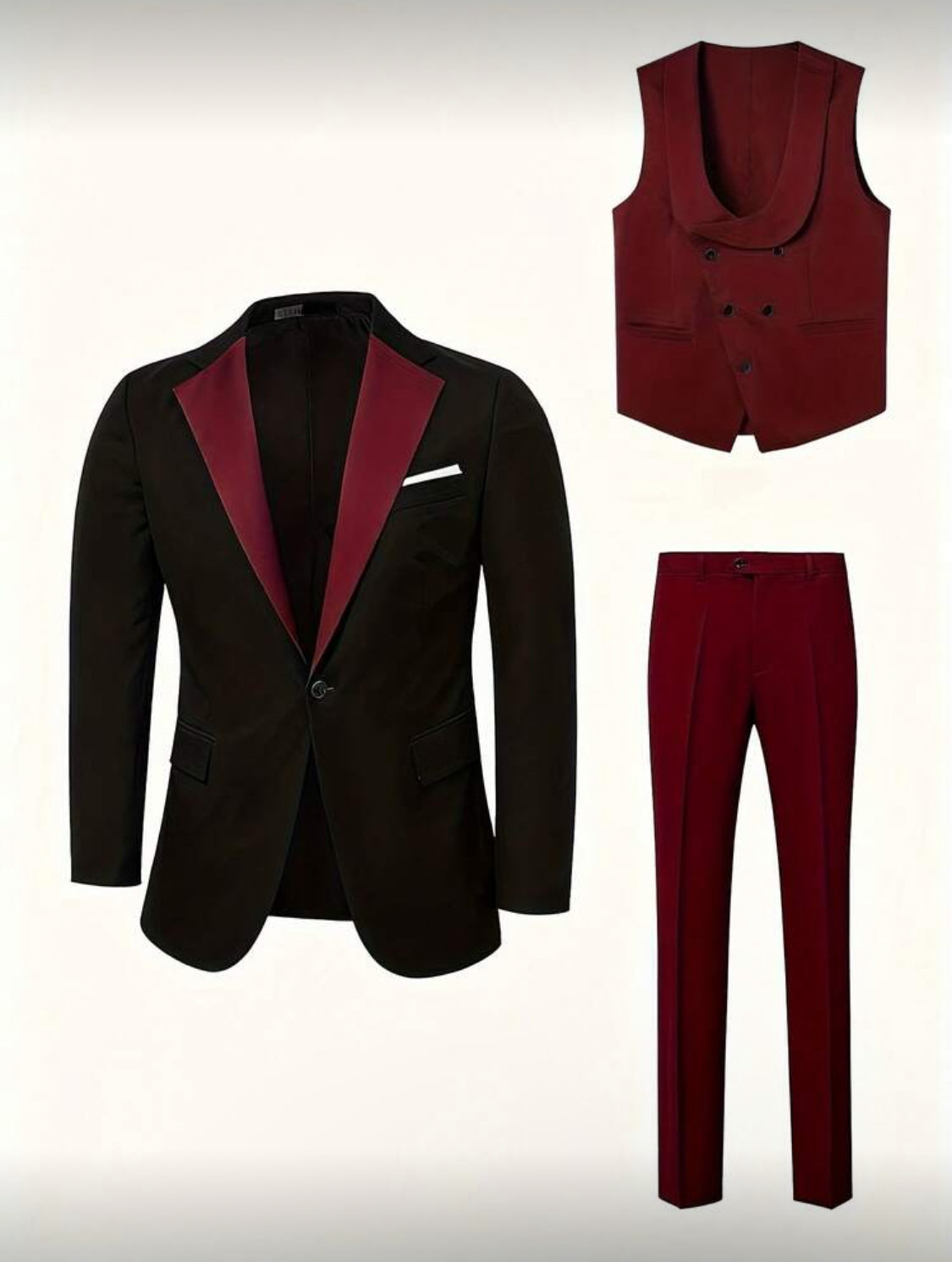 Midnight Silver Contrast Tuxedo Set