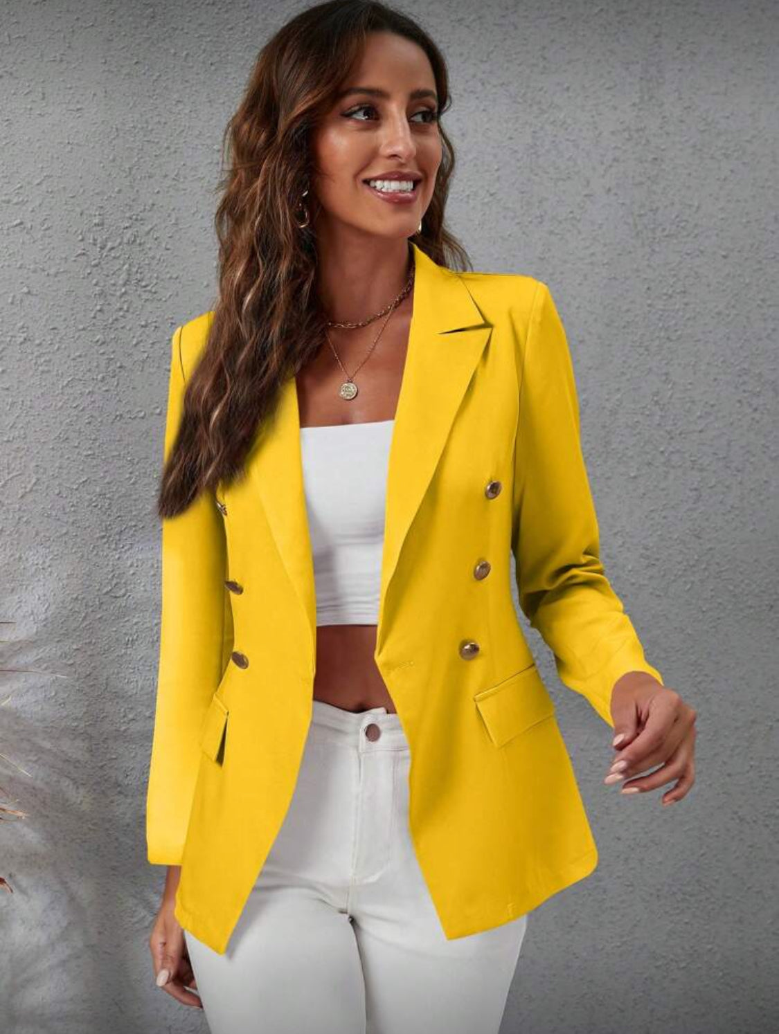 Elegant Double-Breasted Tailored Blazer