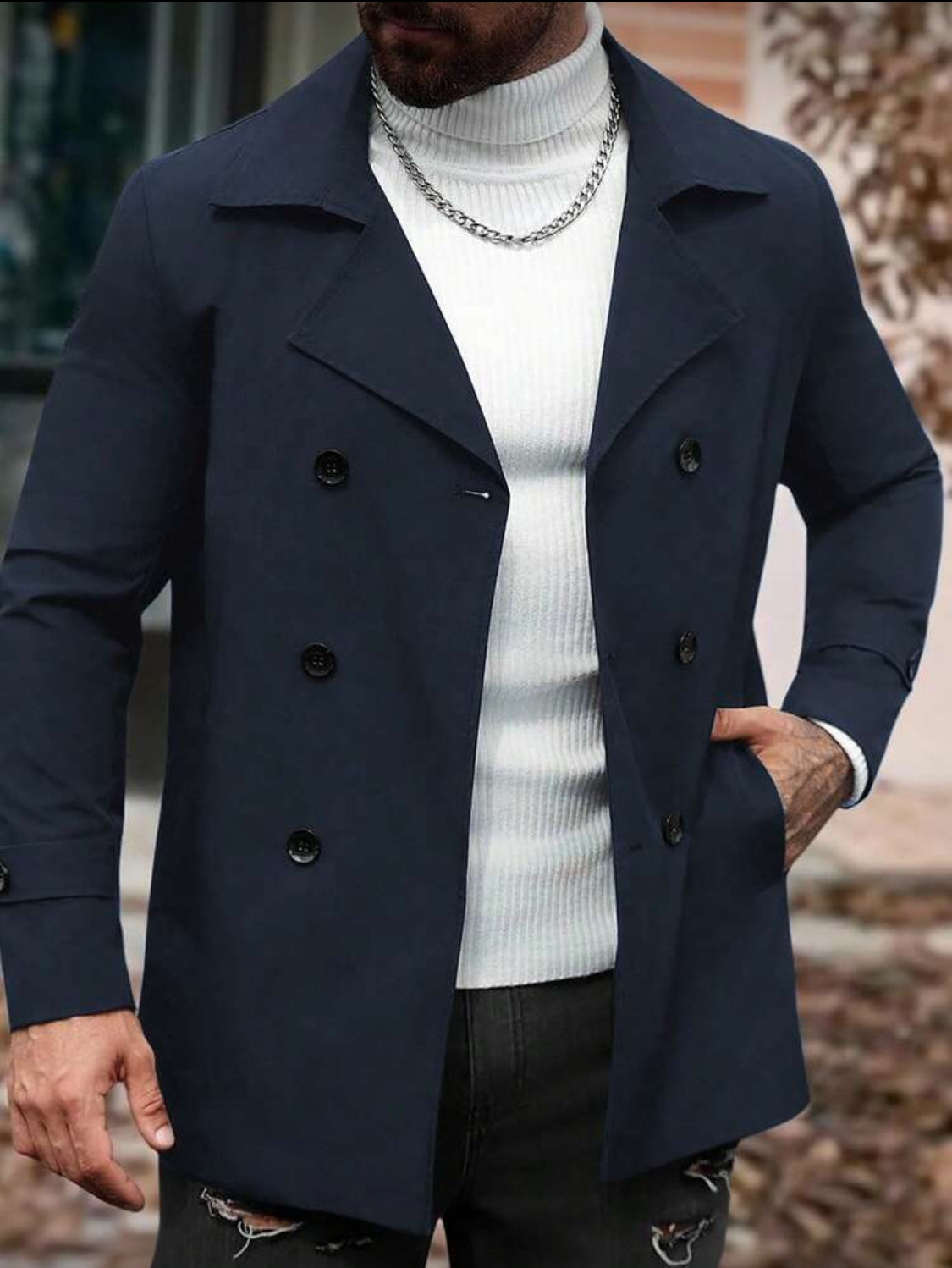 Men’s Classic Double-Breasted Peacoat