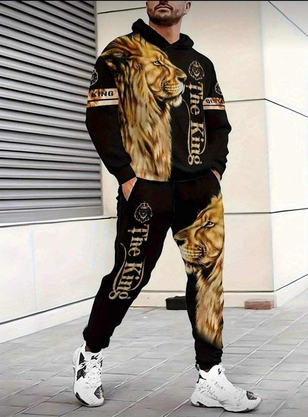 The King Lion Print Tracksuit – Hoodie & Joggers Set