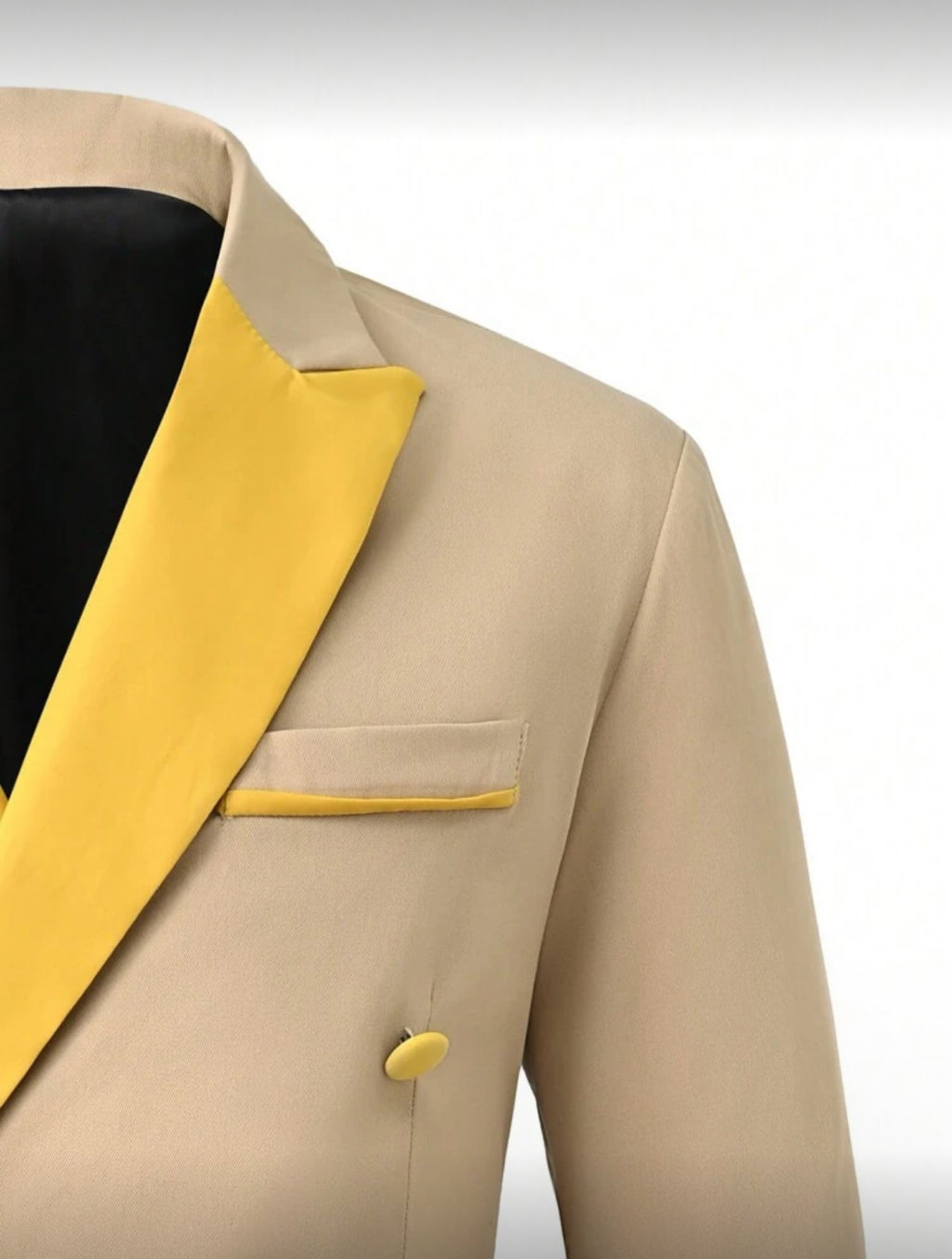 Beige & Yellow Accent Modern Suit