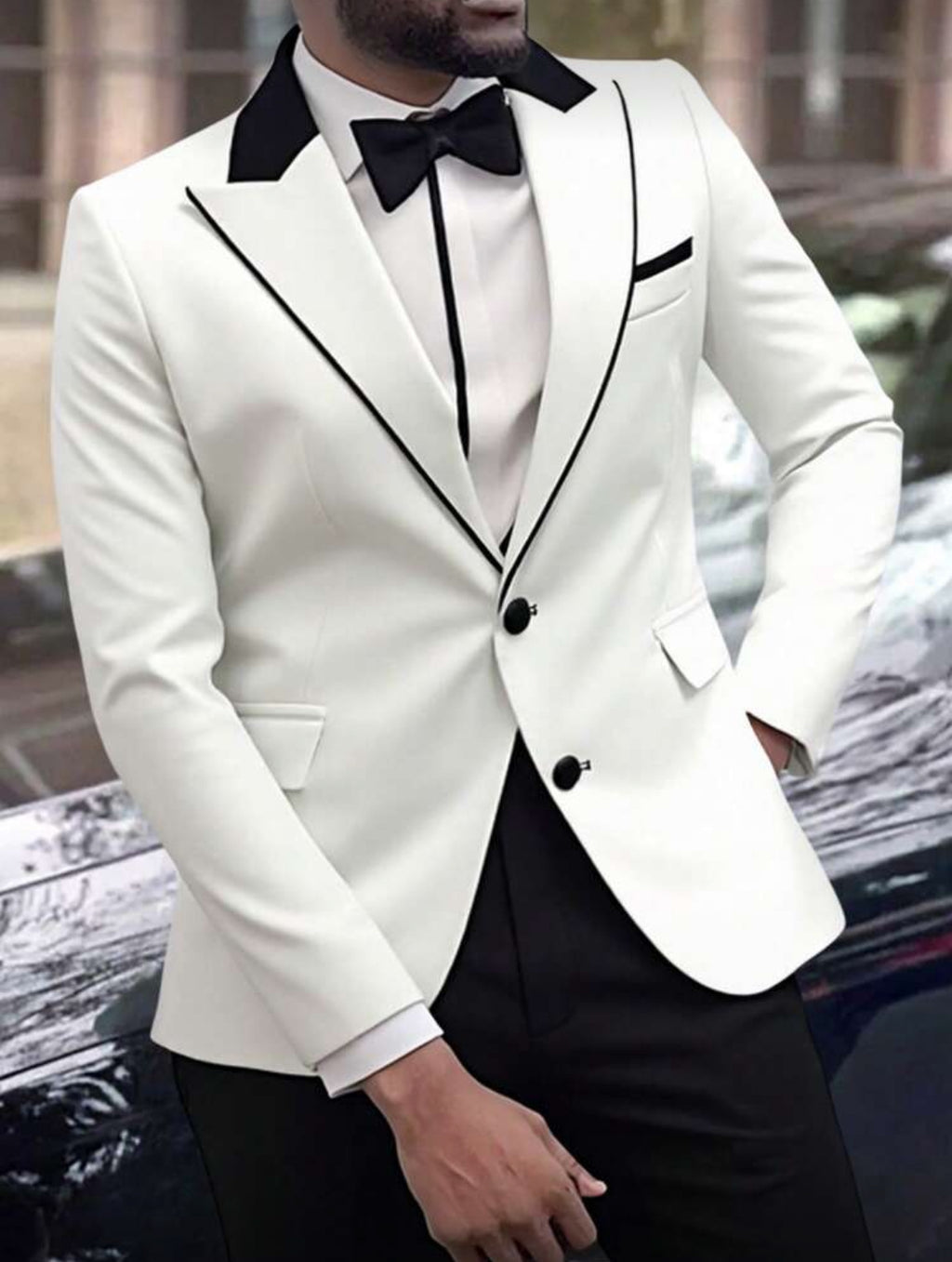 White & Black Classic Tuxedo Suit