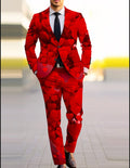Men’s Red Heart Print Suit Set – Bold Valentine Statement Outfit