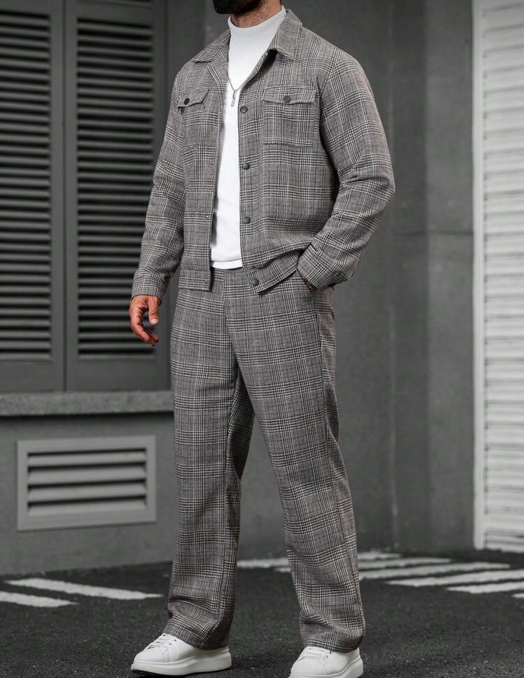 Men’s Classic Plaid Two-Piece Set