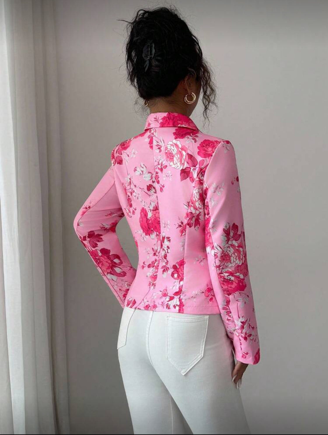 Elegant Floral Tailored Blazer for Women