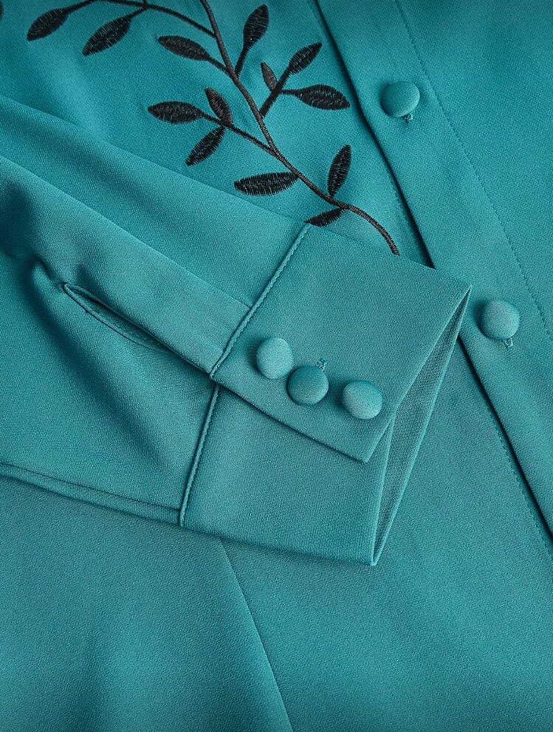 Teal Floral Accent Classic Menswear Set