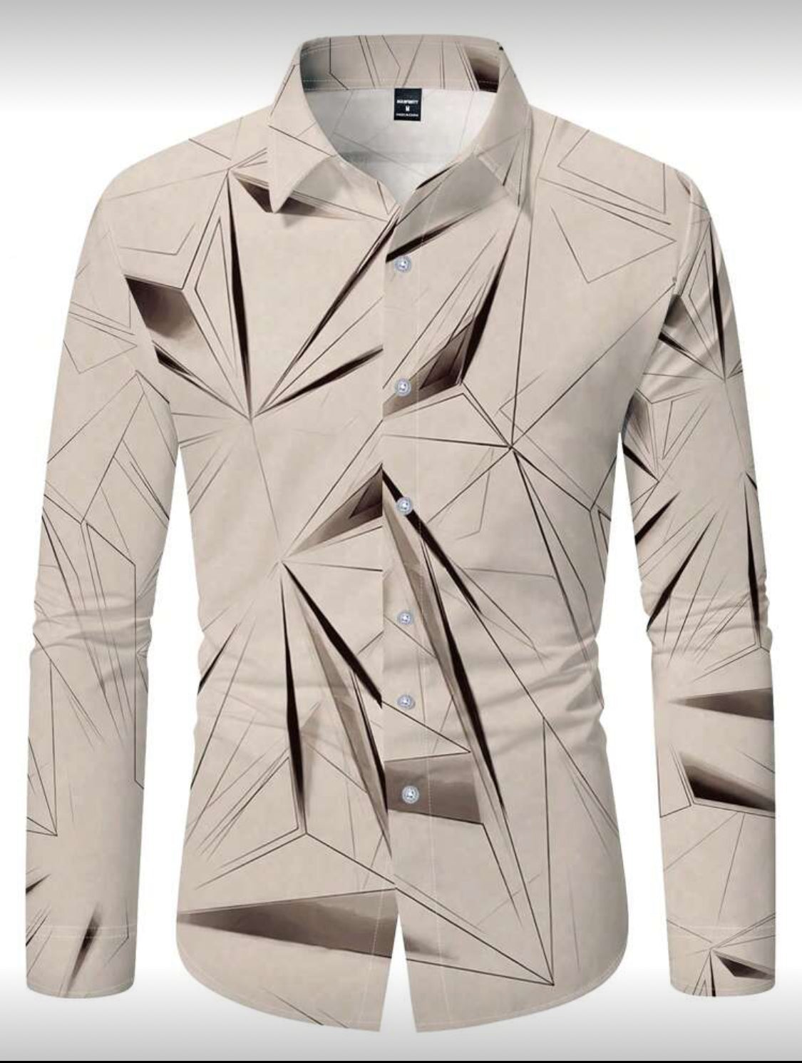 Men’s Slim Fit Geometric Pattern Dress Shirt