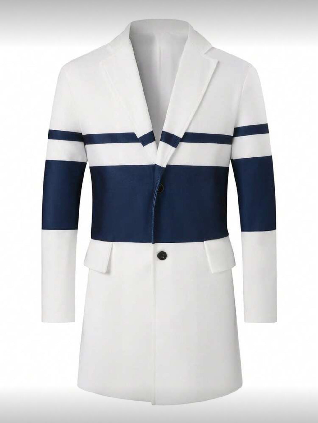 Men’s Modern Contrast Long Coat