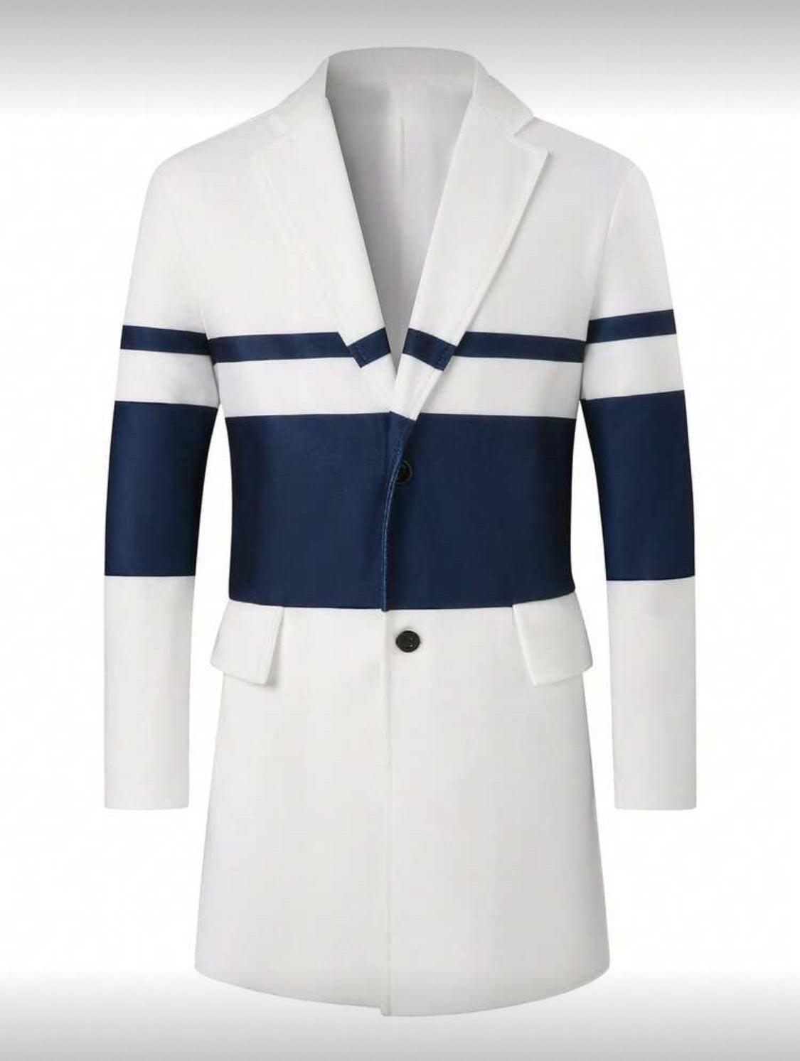 Men’s Modern Contrast Long Coat