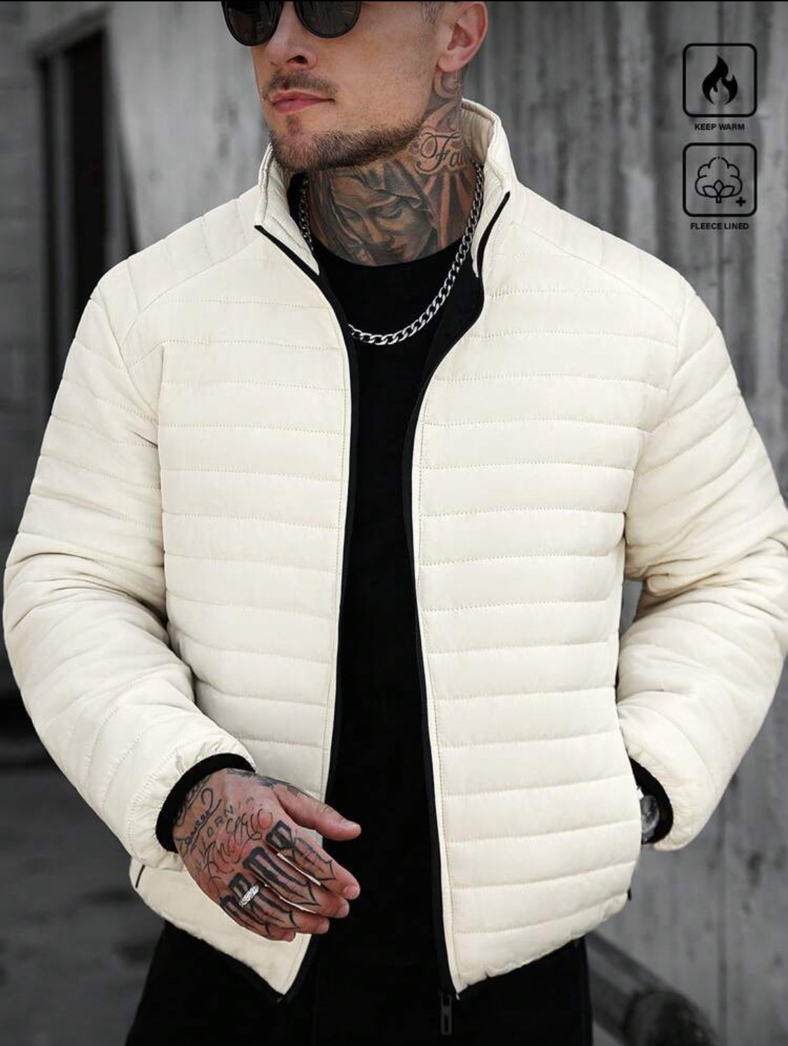 Men’s Warm Fleece-Lined Puffer Jacket – Winter Essential