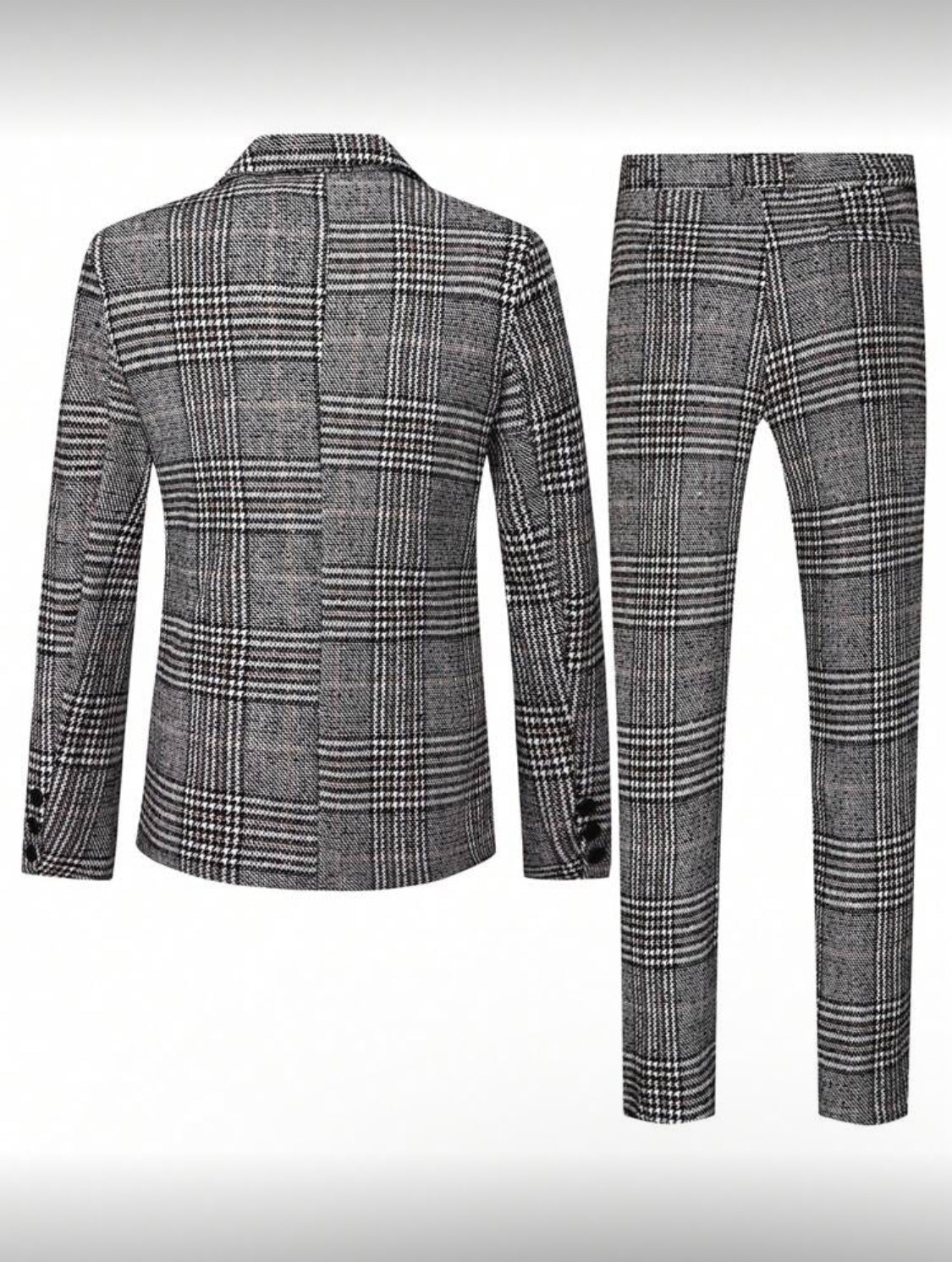 Luxury Plaid Double-Breasted Suit
