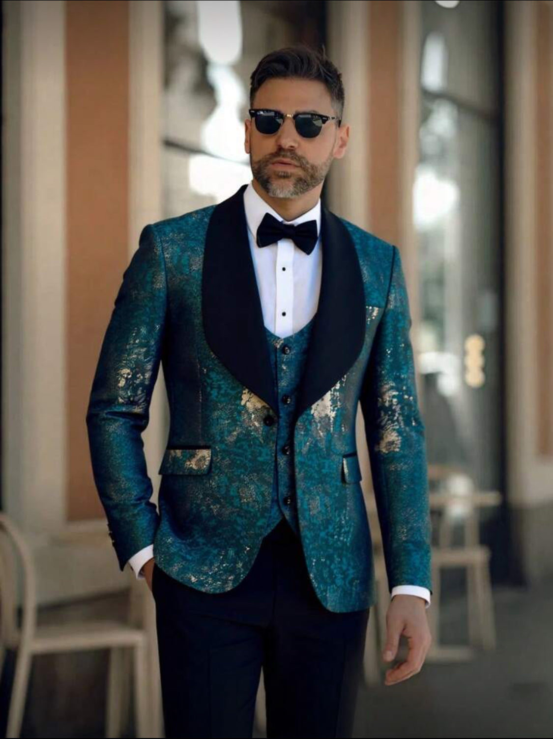 Emerald Royale Floral Tuxedo Set