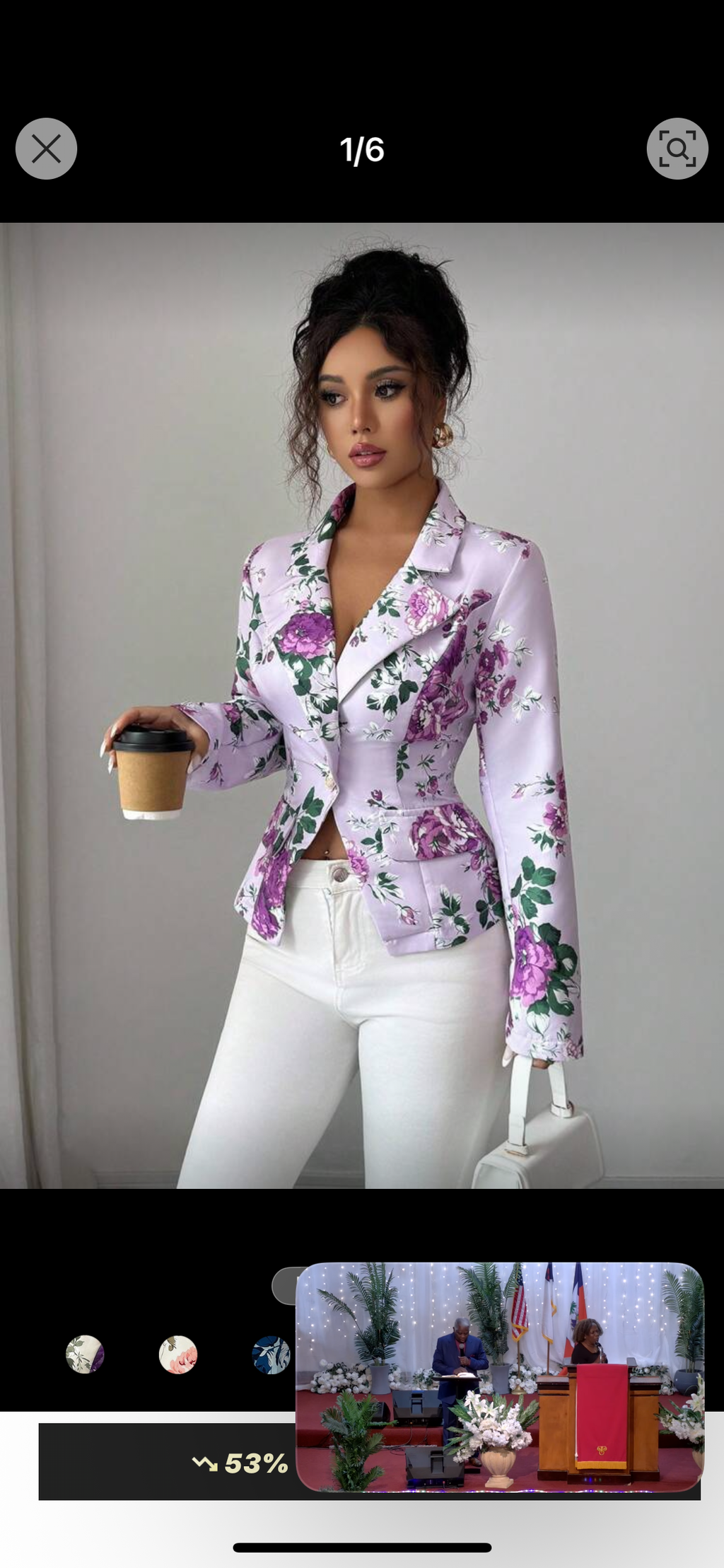 Elegant Floral Tailored Blazer for Women