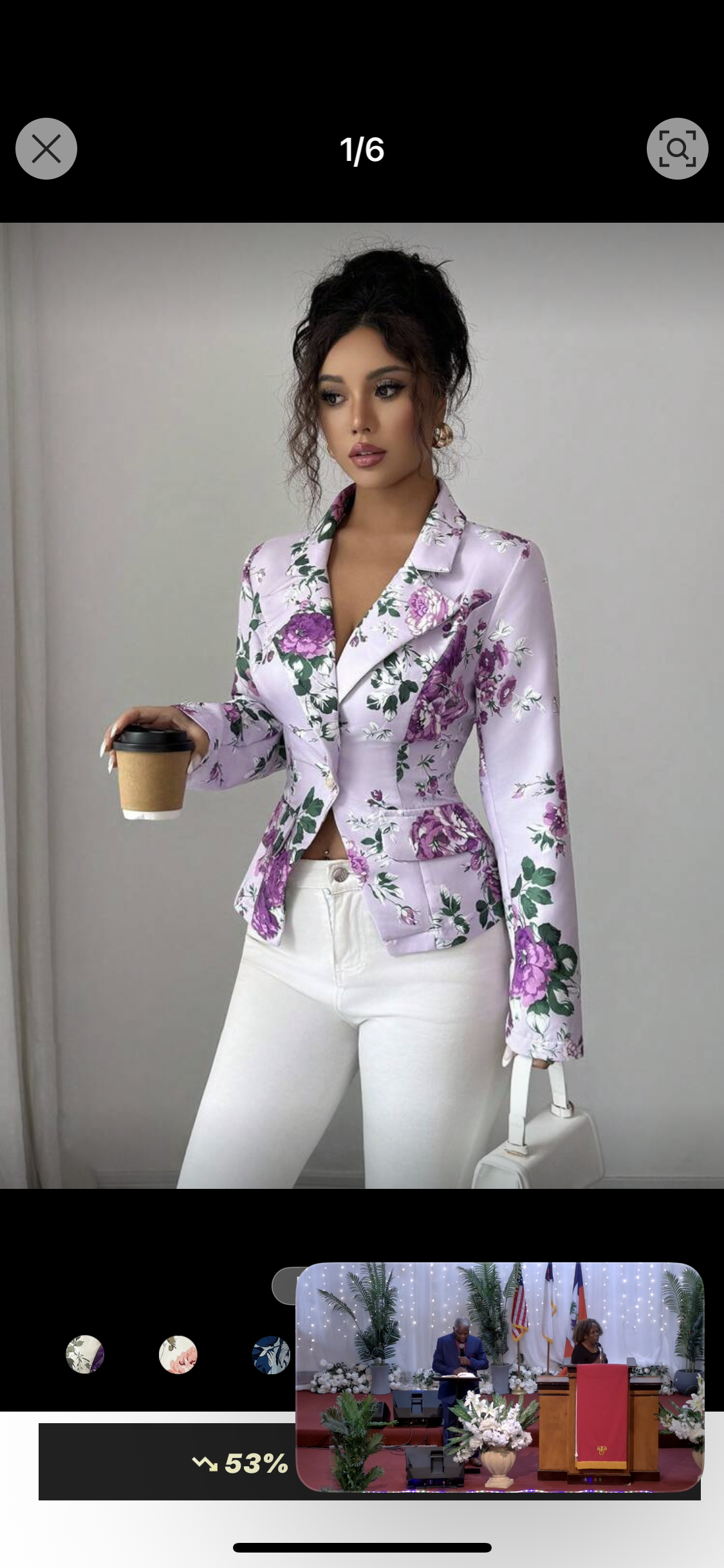 Elegant Floral Tailored Blazer for Women