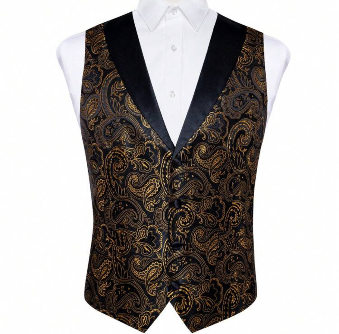 Luxury Paisley Men’s Waistcoat & Tie Set