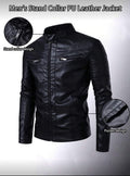 Men’s Stand Collar PU Leather Jacket