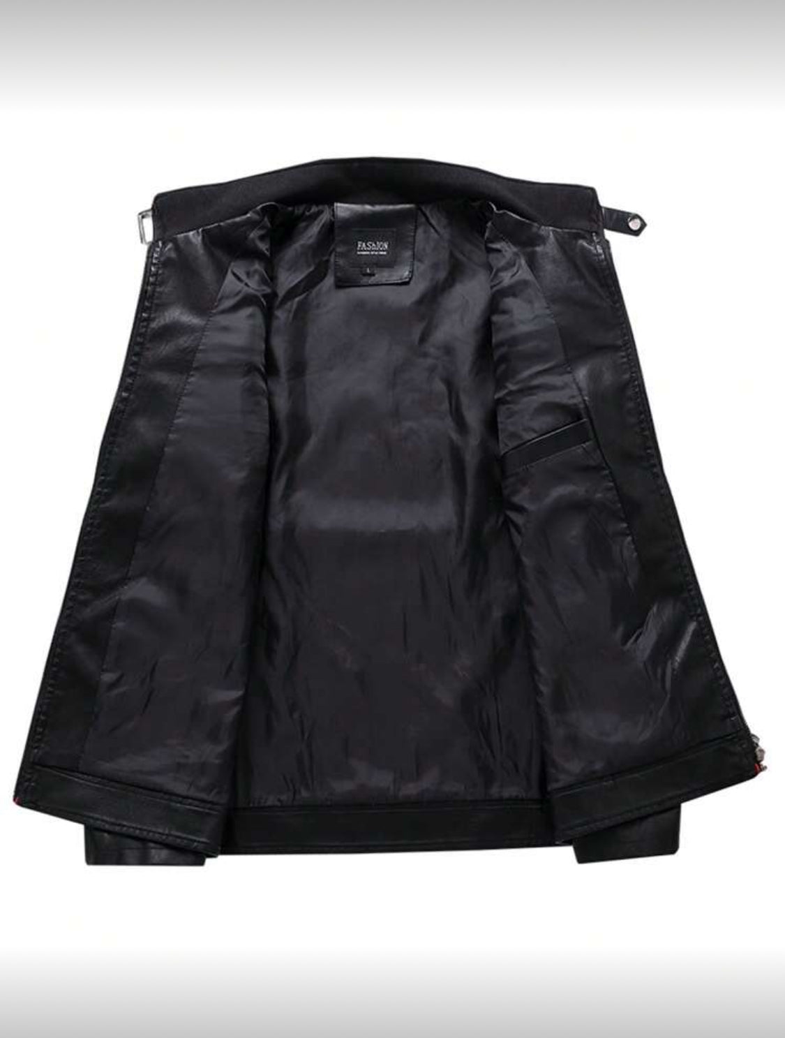 Men’s Contrast Panel Moto Leather Jacket