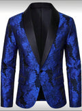 ELi’S Collection – Men’s Luxury Blue Floral Tuxedo Blazer