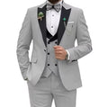 Men’s 3-Piece Tuxedo Suit Set – Slim Fit Blazer, Vest & Dress Pants | Gold & Black Formal Wedding Outfit