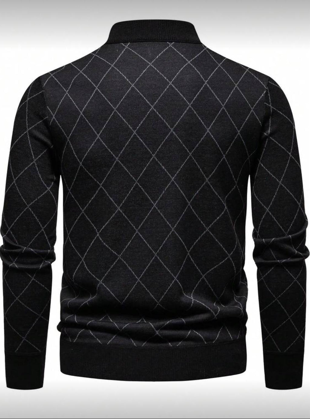 ELi’S Collection – Men’s Diamond-Pattern Quarter-Zip Sweater