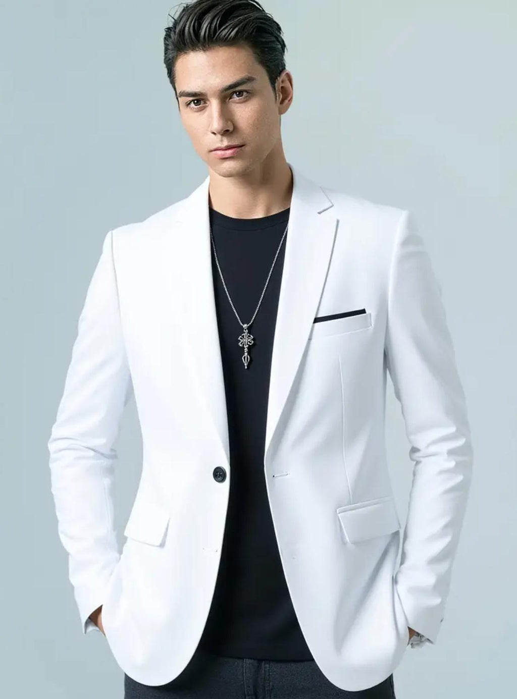 Men’s Slim Fit Blazer – Light Blue Casual & Formal Jacket | Modern Stylish Suit Coat