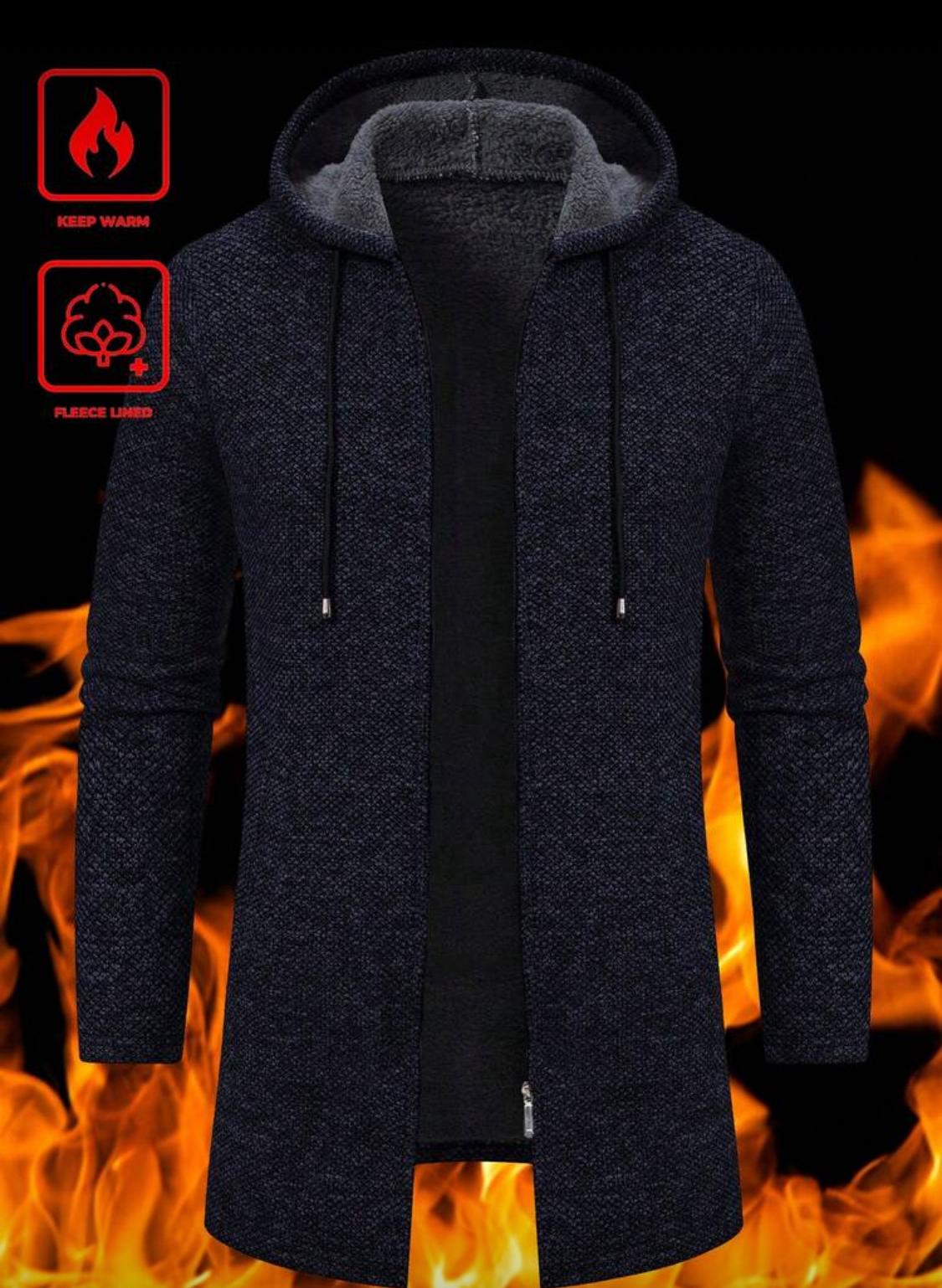 Men’s Thermal Fleece-Lined Hooded Cardigan