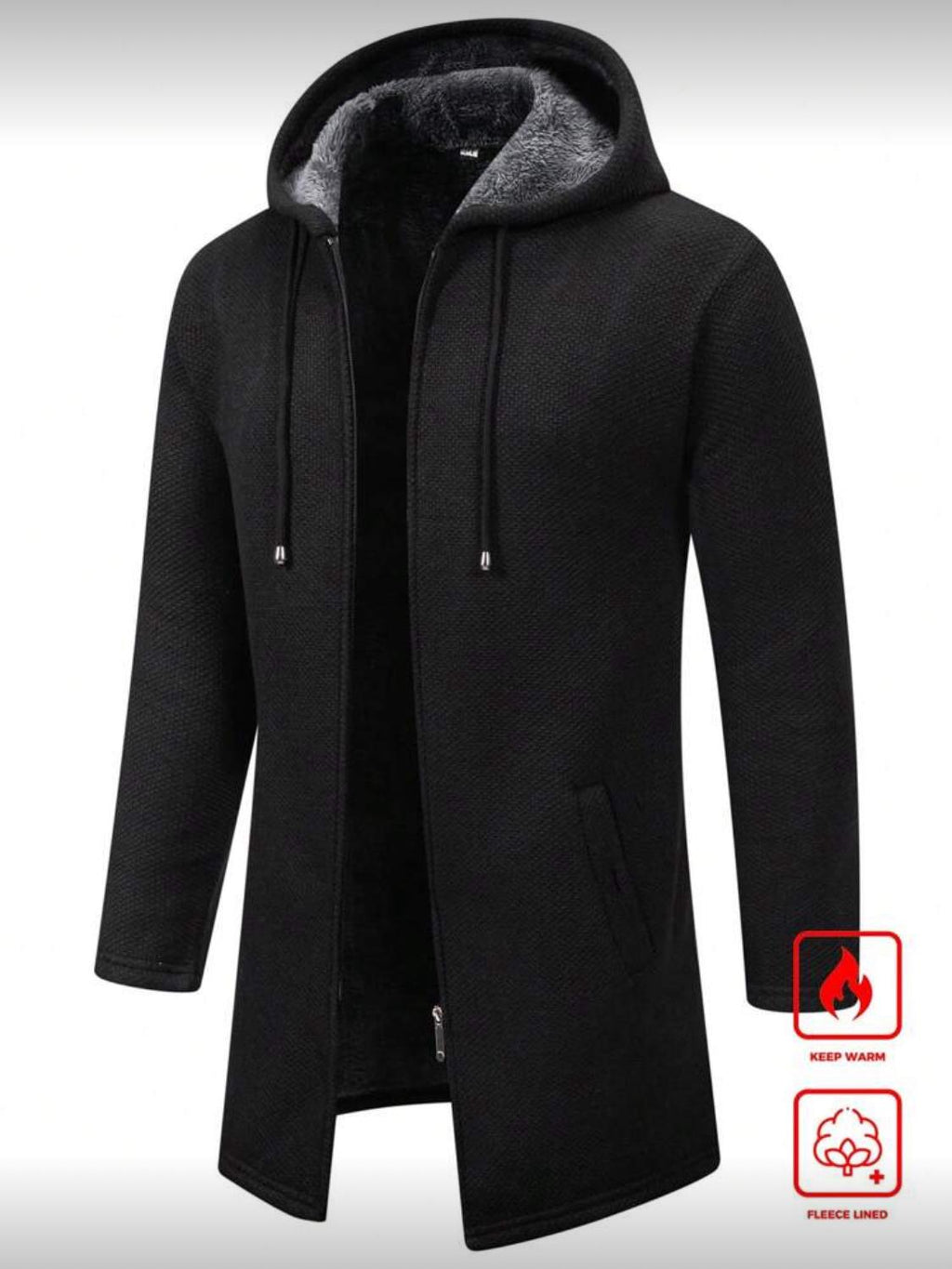 Men’s Thermal Fleece-Lined Hooded Cardigan