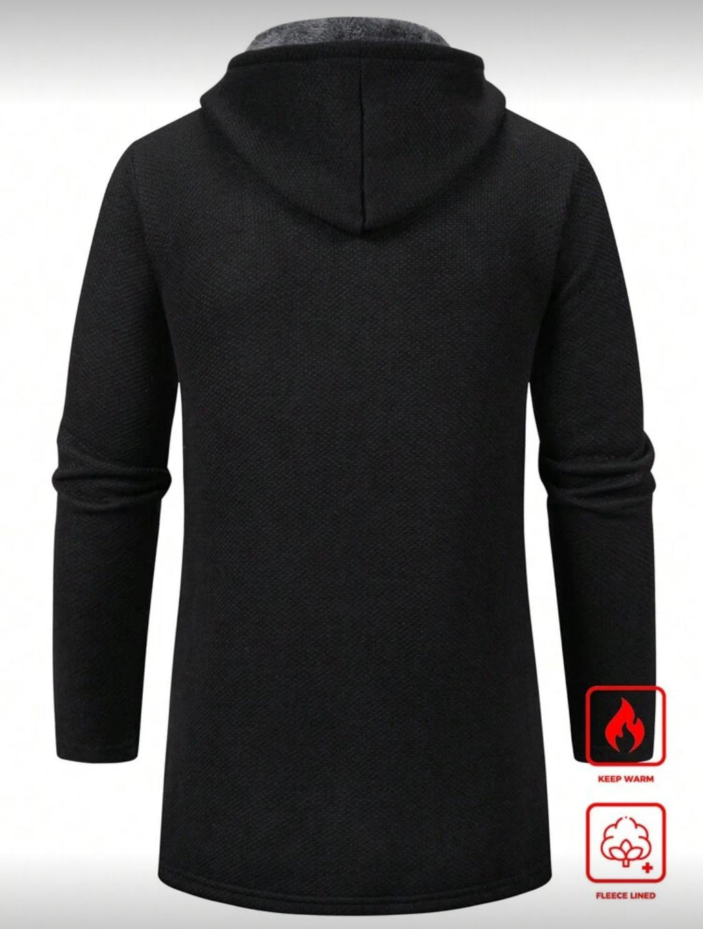 Men’s Thermal Fleece-Lined Hooded Cardigan